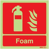 Nite-Glo Foam Fire Extinguisher Symbol ID Signs