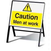 Caution Men At Work Stanchion Sign