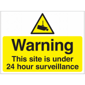 Warning This Site Is Under 24 Hr Surveillance Stanchion Signs