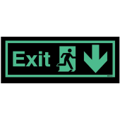 Nite Glo Running Man Exit With Arrow Down Signs
