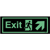 Nite Glo Exit Arrow Right Up Sign