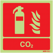 Co2 Fire Extinguisher Nite-Glo Sign