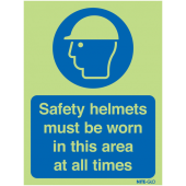 Safety Helmets Must Be Worn In This Area Nite-Glo Signs