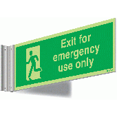 Photoluminescent Exit For Emergency Use Only Man Left Corridor Signs