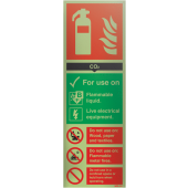 Co2 Fire Extinguisher Nite-Glo Acrylic I D Signs