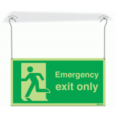 Xtra-Glow Emergency Exit Only Hanging Sign