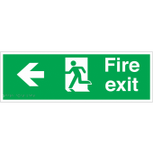 Fire Exit Arrow Left Tactile And Braille Signs