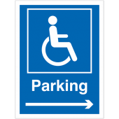 Disabled Parking With Arrow Right Car Park Signs