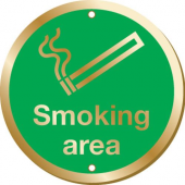Smoking Area Brass Smoking Sign