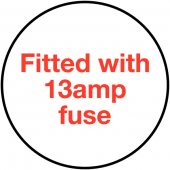 Fitted With 13amp Fuse Electrical Plug Warning Label