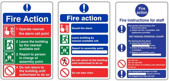 Detailed Guidance Regarding Fire Action Signage