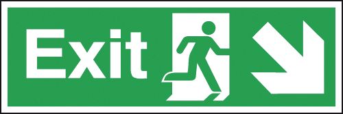 Exit Arrow Down Right Signage