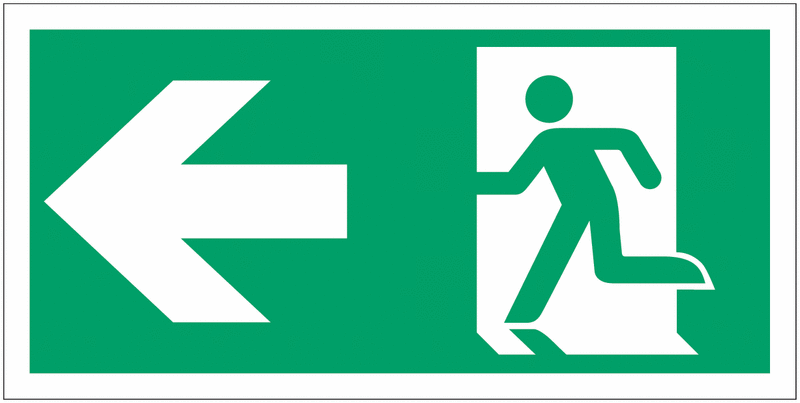 Exit Arrow Left Symbol Signage