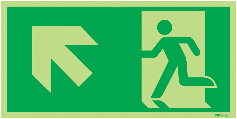Exit Arrow Up Left Symbol Signage