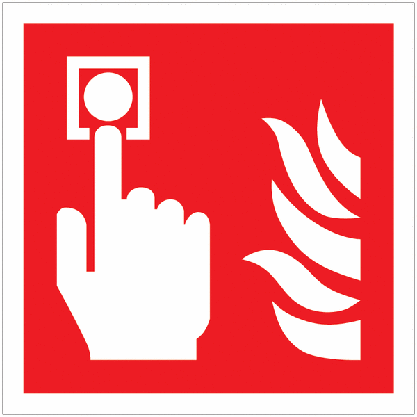 Red & white fire equipment signage
